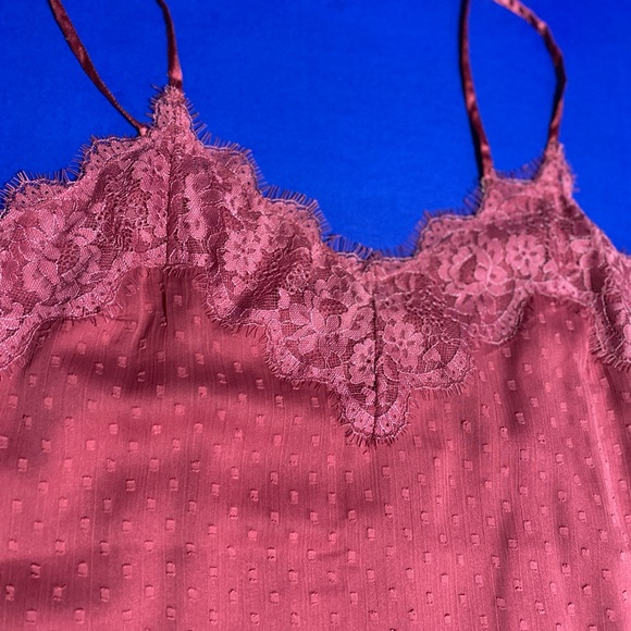 Abercrombie & Fitch NWOT Mauve Lace Cami w/dots & Adjustable Straps Size XS - Picture 1 of 5